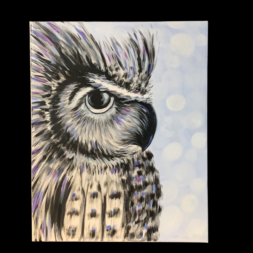 Hand painted Original Owl painting.       Handmade